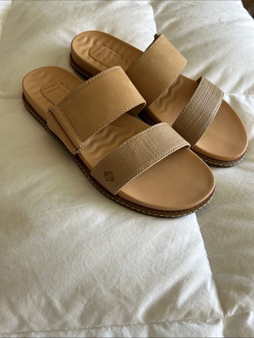 Sperry Tan Double-Strap Slide Sandals